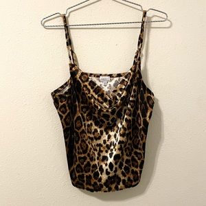 madison & berkeley Leopard Crop Top, XL